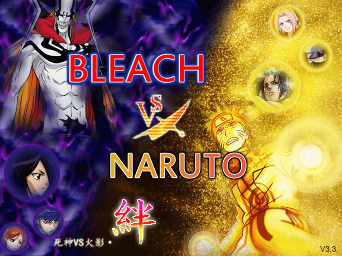 Giao diện khi vào game Naruto vs Bleach 3.3