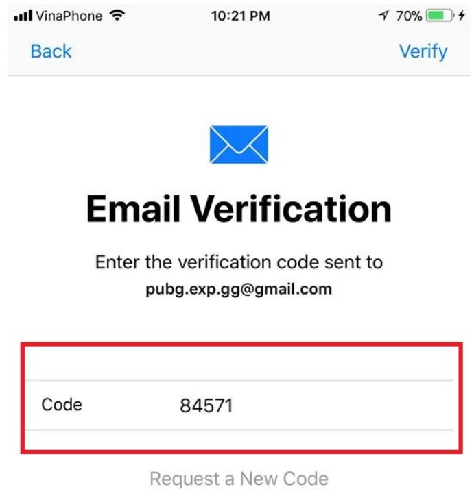 Truy cập vào email để nhận code xác nhận