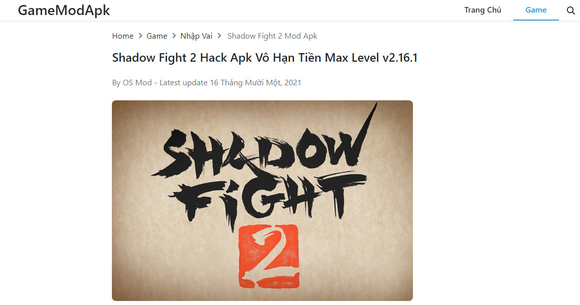 Game Shadow Fight 2 trên Gamemodapk.top